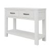 Console Hallway Entry Table 110cm Solid Mt Ash Timber Wood – White