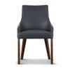 Tuberose Dining Chair PU Leather Solid Acacia Timber Wood Furniture