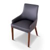 Tuberose Dining Chair PU Leather Solid Acacia Timber Wood Furniture