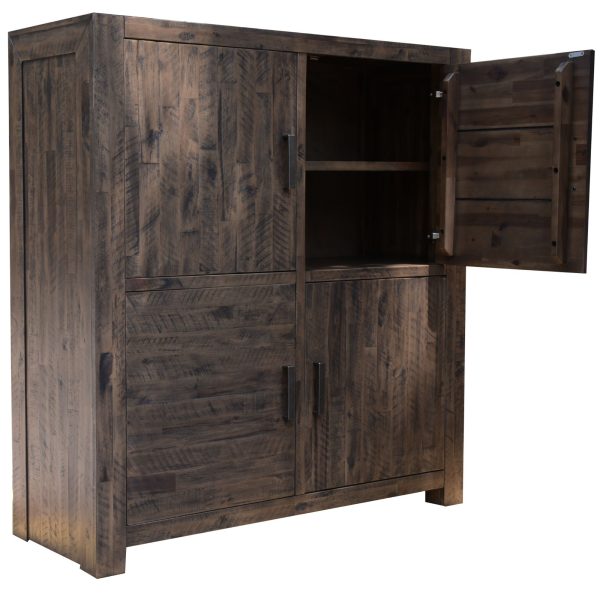 Granbury 4 Door Storage Buffet Kitchen Living Room Cabinet Solid Acacia Wood