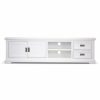 Valdosta ETU Entertainment TV Unit 220cm 2 Door Solid Acacia Wood Coastal – White