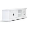 Valdosta ETU Entertainment TV Unit 220cm 2 Door Solid Acacia Wood Coastal – White