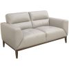 Norwell Genuine Leather Sofa Upholstered Lounge Couch – Silver, 2 Seater