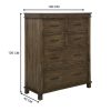 Tallboy Chest of Drawers Solid Pine Wood Bed Storage Cabinet -Rustic Grey – 6 Drawers