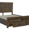 Fitzroy 4pc Suite Bedside Tallboy Bedroom Furniture Package – Rustic Grey – KING