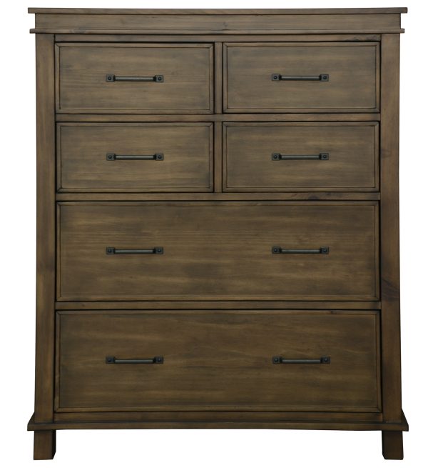 Fitzroy 4pc Suite Bedside Tallboy Bedroom Furniture Package – Rustic Grey – KING