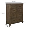 Fitzroy 4pc Suite Bedside Tallboy Bedroom Furniture Package – Rustic Grey – KING