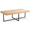 Petunia  Coffee Table 120cm Elm Timber Wood Black Metal Leg – Natural