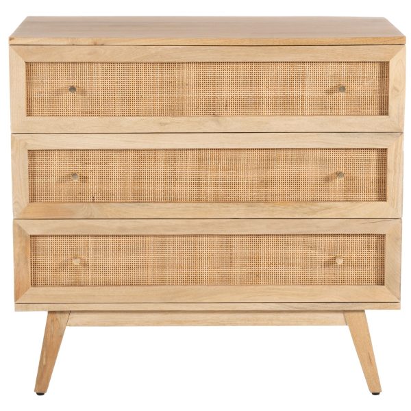 Olearia  Storage Cabinet Buffet Chest of Drawer Mango Wood Rattan Natural – 85x45x80 cm