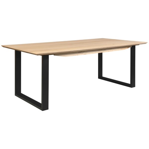 Aconite Dining Table Solid Messmate Timber Wood Black Metal Leg – Natural – 180x100x74 cm