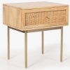 Tanque Bedside Table Drawer Storage Cabinet Solid Mango Wood Rattan