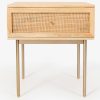 Tanque Bedside Table Drawer Storage Cabinet Solid Mango Wood Rattan