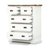 Tallboy Chest of Drawers Solid Wood Storage Cabinet – Multi Color – 105x45x120 cm