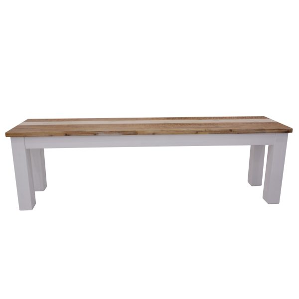 Dining Bench Solid Acacia Wood Home Dinner Furniture – Multi Color – 150x35x45 cm