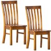 Teasel Dining Chair Solid Pine Timber Wood Seat – Rustic Oak – 2