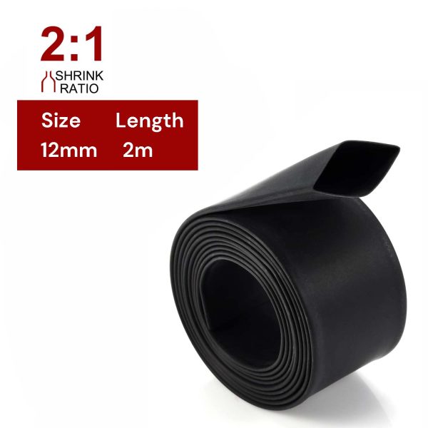 2m Polyolefin Shrink Tube 15/32″ (12mm) 2:1 Ratio Heat Shrink Tubing Sleeving Wrap Shrinking