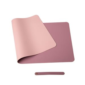 Dual Side Office Desk Pad Waterproof PU Leather Computer Mouse Pad – 120×60 cm, Pink