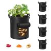 5-Pack Gallons Plant Grow Bag Potato Container Pots with Handles Garden Planter Black – 10 Gallon