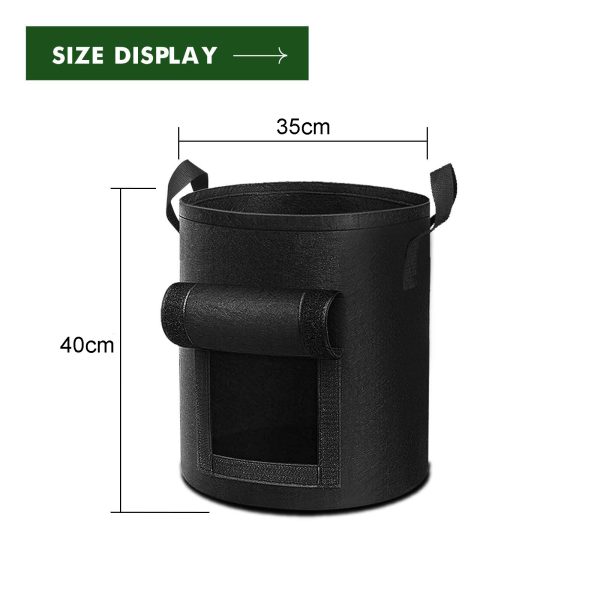 5-Pack Gallons Plant Grow Bag Potato Container Pots with Handles Garden Planter Black – 10 Gallon