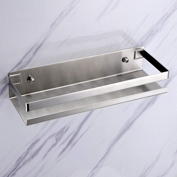 Bathroom Shower Shelf Kitchen Rack Storage Shelves Shampoo Holder Organizer – Silver