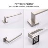 Square Hand Towel Holder Ring Wall Mounted Modern Towel Bar Bathroom Kitchen – Silver