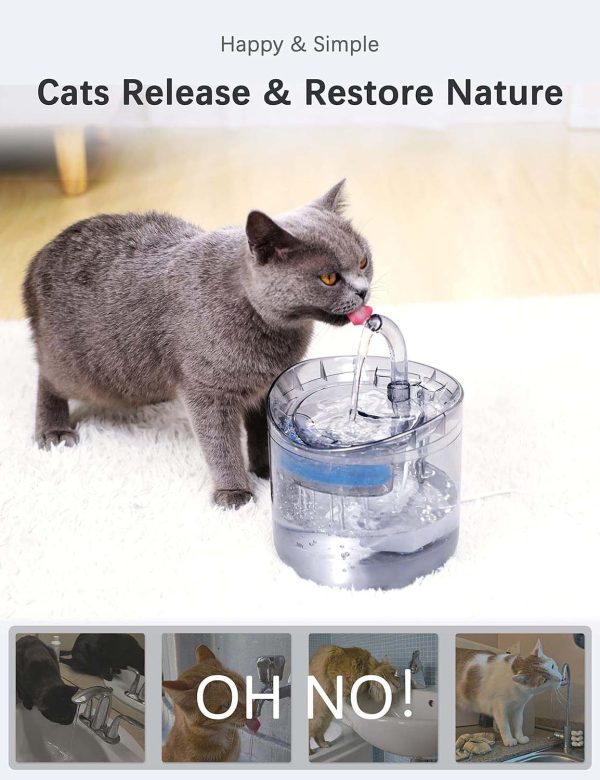 Cat Dog Water Fountain Pet Water Dispenser 1.8L Automatic Drinking Fountain for Cats Kitty Indoor