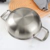 26cm Seafood Paella Pan with Riveted Chrome Plated Handles Dishwasher Safe – Silver