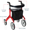 Let’s Fly Mobility Rollator Wheelie Walker – Red