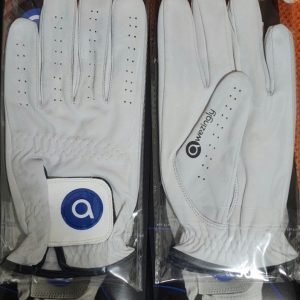 Awezingly Premium Quality Cabretta Leather Golf Glove for Men - White