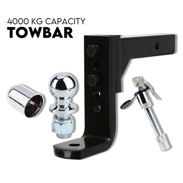 Adjustable Drop Towbar Tow Bar Ball Mount Tongue 2″ Hitch Trailer 4000KG