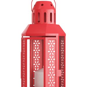 Red Metal Miners Lantern Summer Xmas Wedding Home Party Room Balconey Deck Decoration 21cm Tealight Candle