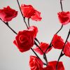 1 Set of 50cm H 20 LED Red Rose Tree Branch Stem Fairy Light Wedding Event Party Function Table Vase Centrepiece Decoration