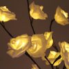 1 Set of 50cm H 20 LED White Rose Tree Branch Stem Fairy Light Wedding Event Party Function Table Vase Centrepiece Decoration