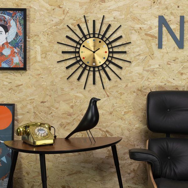 Newgate Stingray Wall Clock Black – Gold