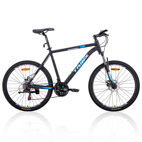 MTB Mens Mountain Bike 26 inch Shimano Gear 21-Speed [Colour: Matt Black White/Blue] [Size Of Frame: 19 inches]