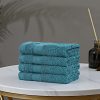 Bath Towel Set – 4 Piece Cotton Washcloths – Blue