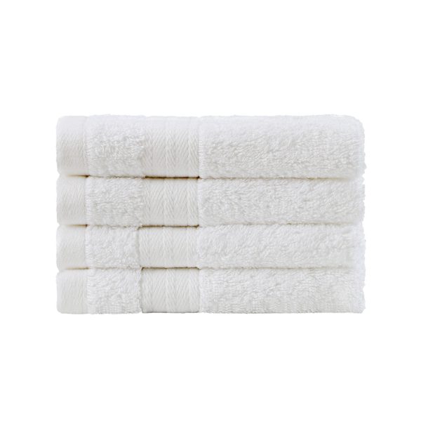 Bath Towel Set – 4 Piece Cotton Washcloths – White