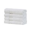 Bath Towel Set – 4 Piece Cotton Washcloths – White