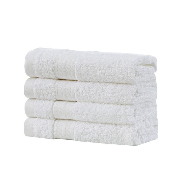 Bath Towel Set – 4 Piece Cotton Washcloths – White