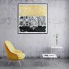 120X120cm Tonal Trilogy Black Framed Hand Painted Canvas Wall Art