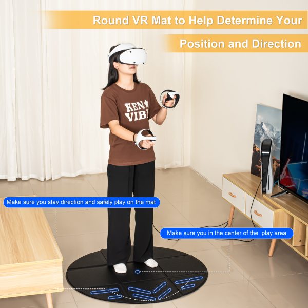 Foldable VR Mat, Round Anti Fatigue Large Mat, Anti-Slip and Comfortable