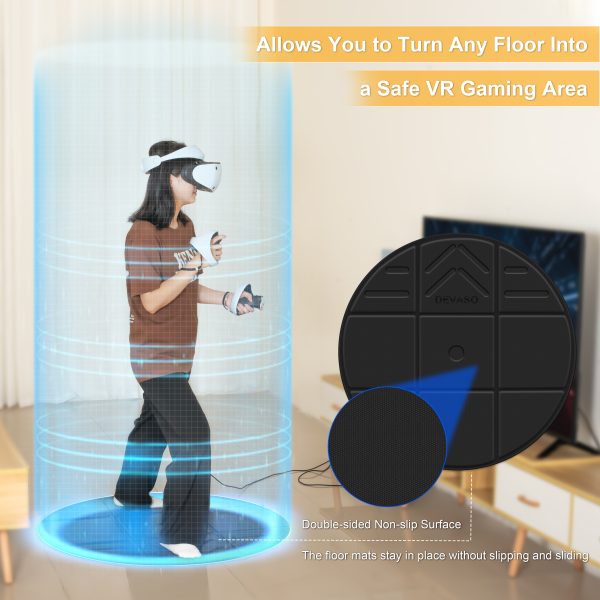 Foldable VR Mat, Round Anti Fatigue Large Mat, Anti-Slip and Comfortable