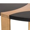 Contemporary Half Round Brass and Black Hallway Console Table