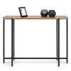 Narrow Golden Black Hallway Console Table with Textured Top