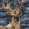 Decorative Deer 3D Wood Metal Wall Art Decor in Blue and Rusty Gold