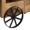 Industrial Style Wooden Bar Cart Drinks Trolley