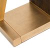 Contemporary Brass Wooden Z-Shaped Hallway Console Table with Drawers