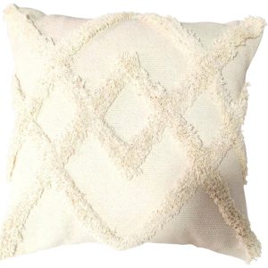 Cream cushion in embroidered design 45x45 cm