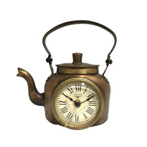 Table Clock - Old Brass Tea Kettle