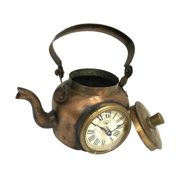 Table Clock – Old Brass Tea Kettle